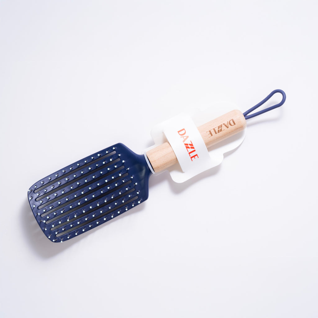 Wooden Handle Paddle Hair Brush
