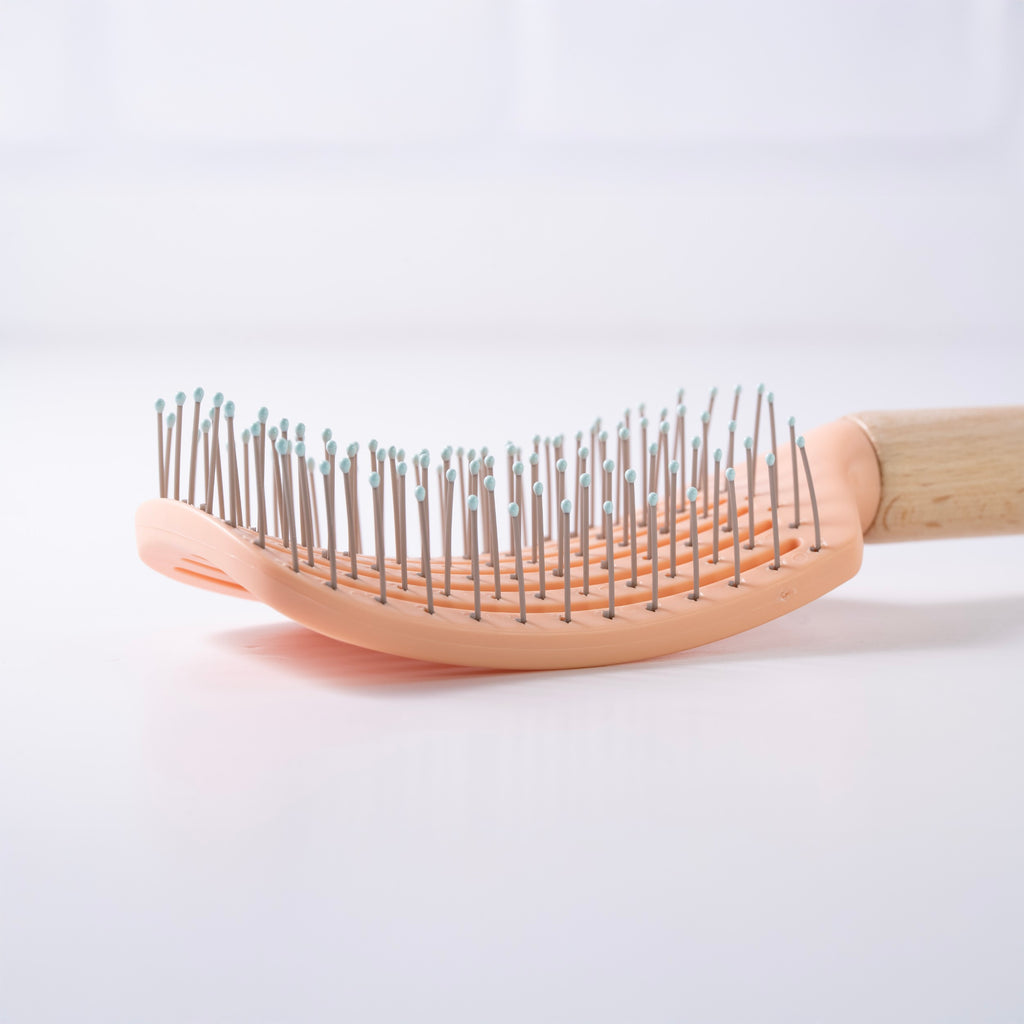 Wooden Handle Paddle Hair Brush