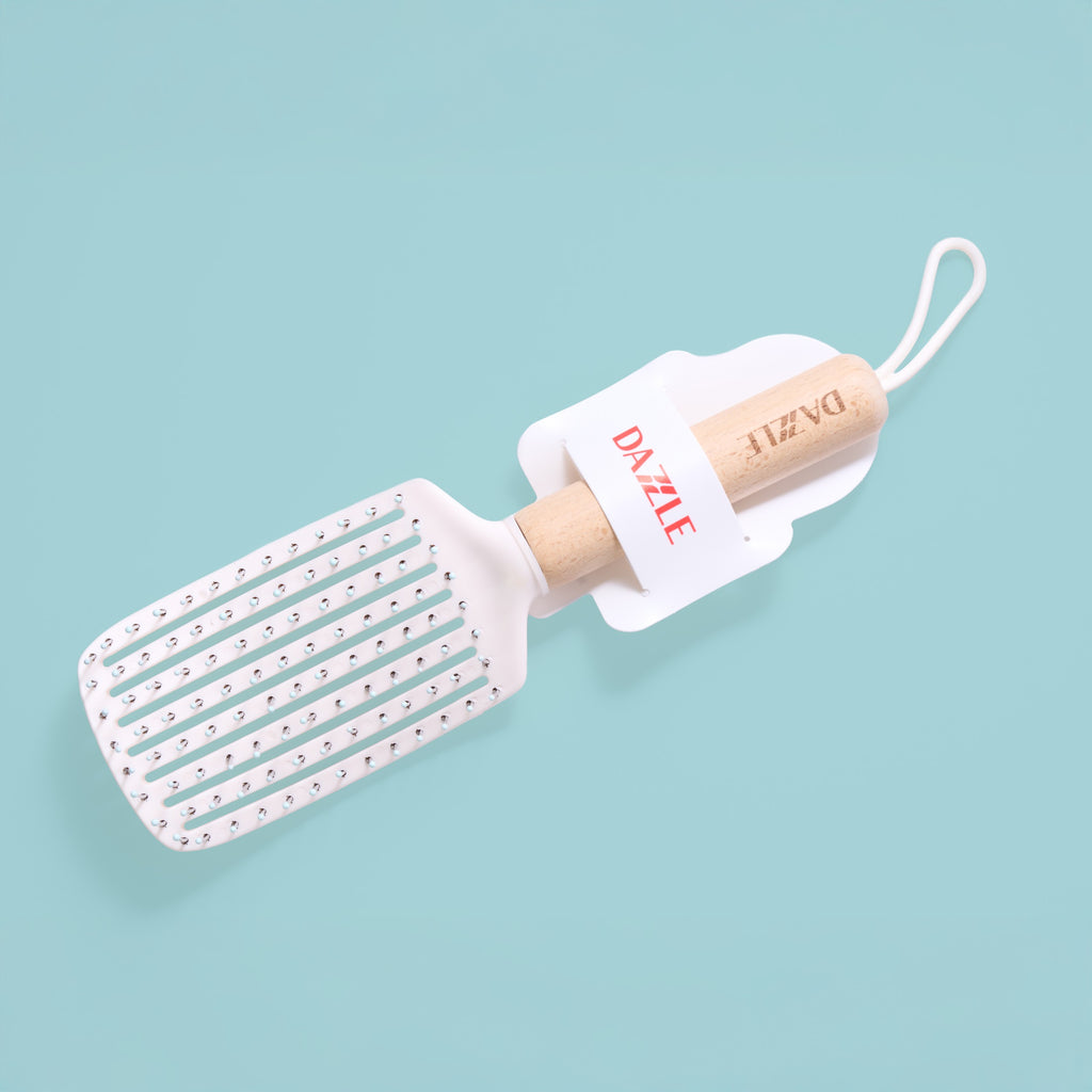 Wooden Handle Paddle Hair Brush