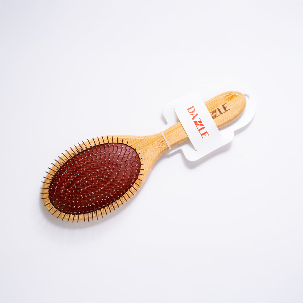 Wooden Paddle Hair Brush with Metal Pins