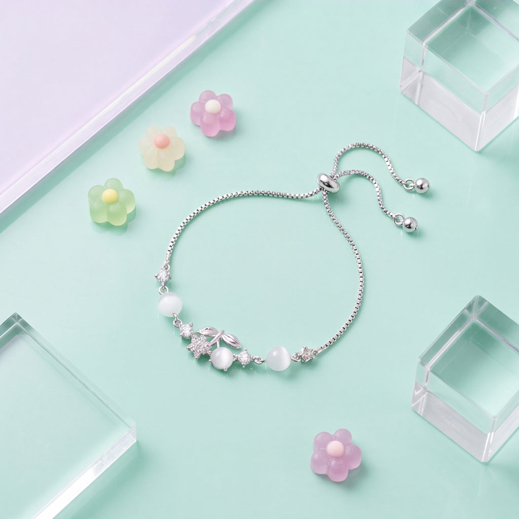 Rose Charm Beaded Bracelet