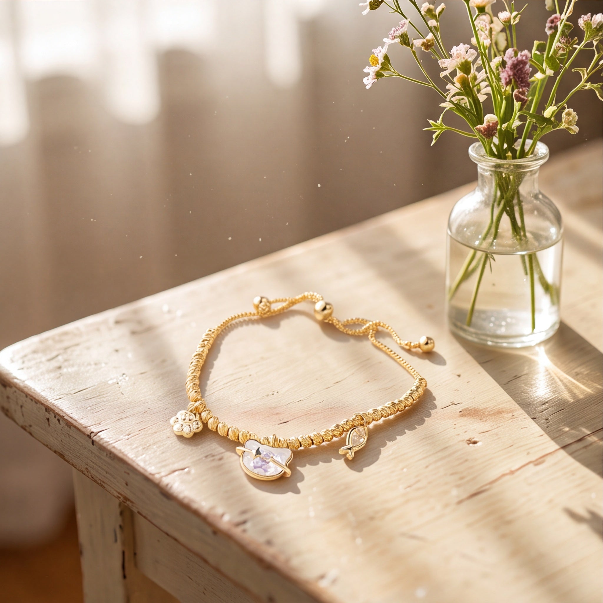 Cosmic Charm Silver Adjustable Bracelet