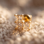 Cluster Stone Stud Earrings