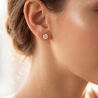 Minimal Round Crystal Stud Earrings