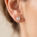 Minimal Round Crystal Stud Earrings