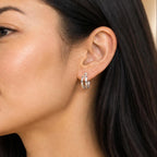 Minimal Layered Hoop Stud Earrings