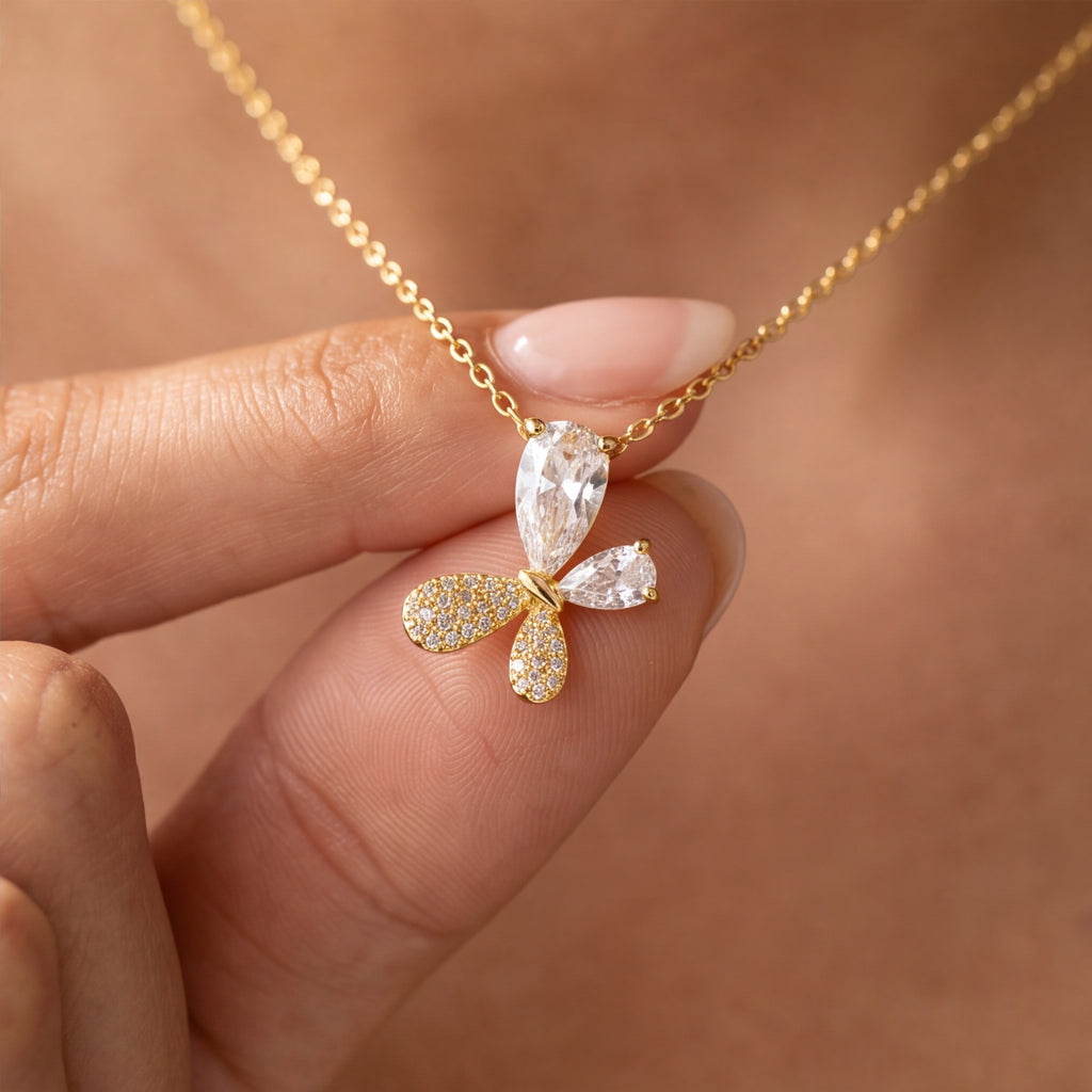 Bow Drop Pendant Necklace