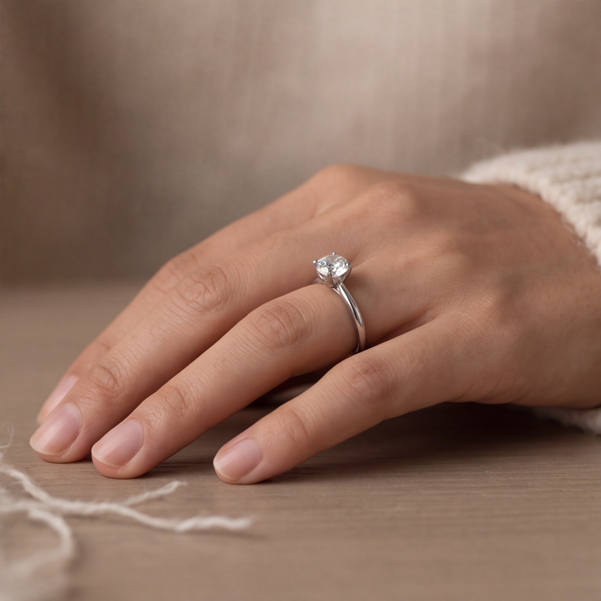 Minimal Round Cut Solitaire Ring