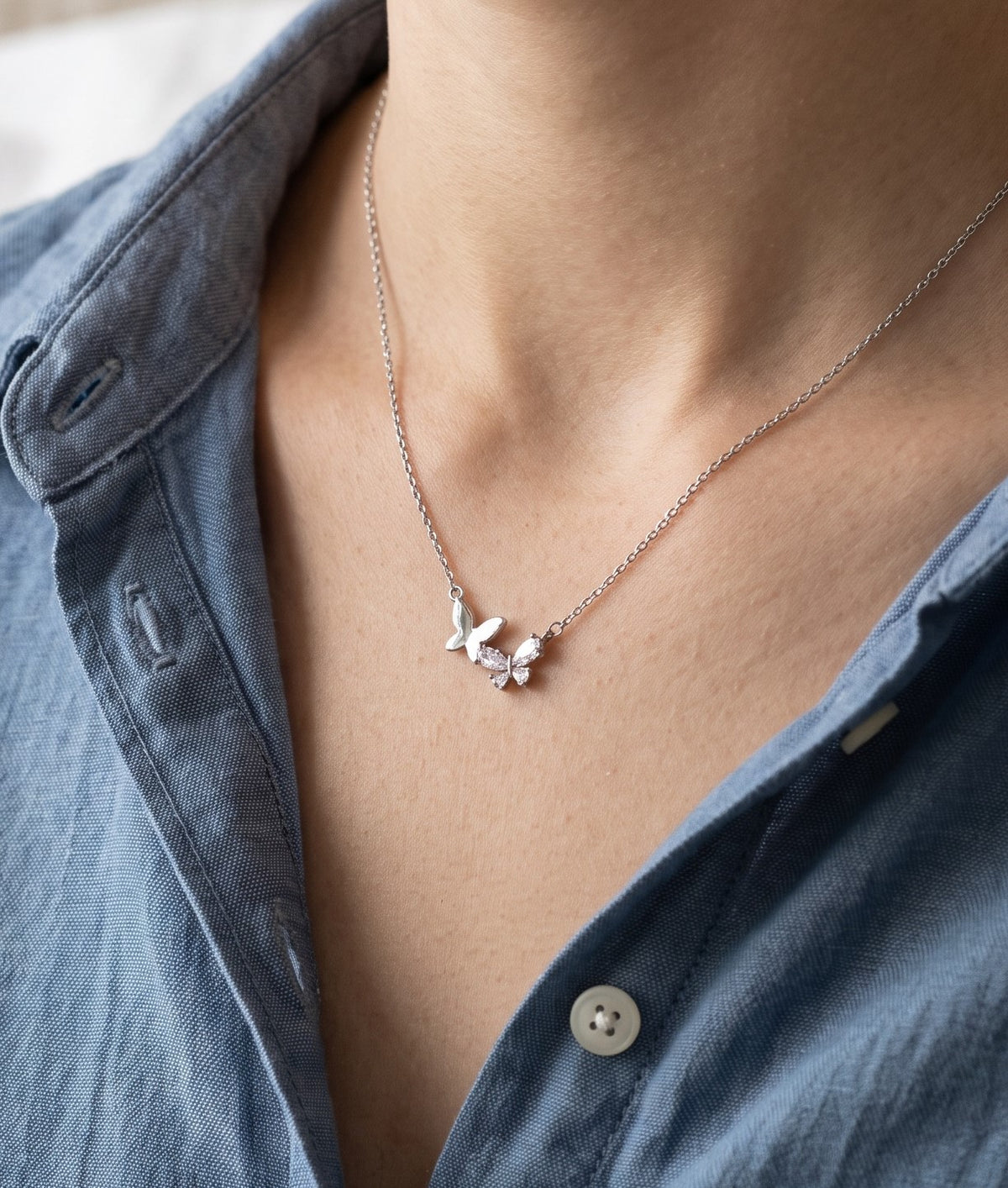 Butterfly Duo Pendant Necklace