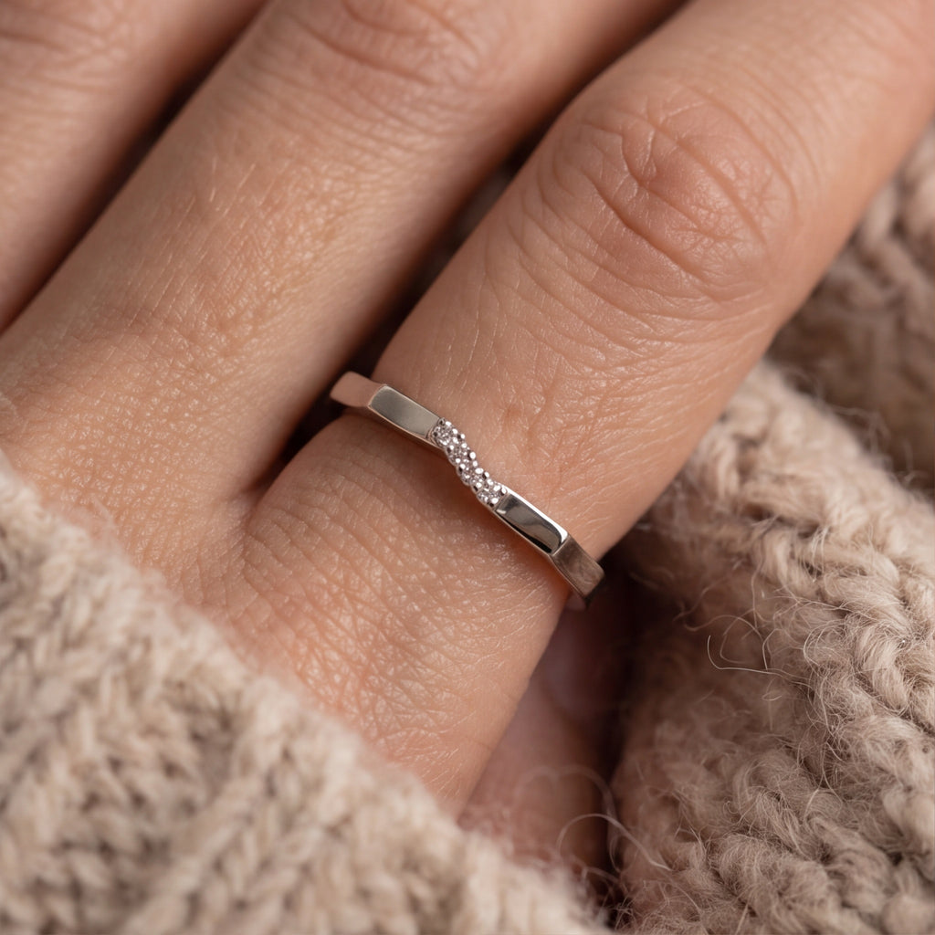 Facet Edge Gold Band Ring