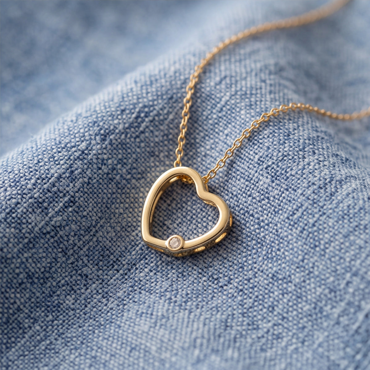 Open Heart Charm Necklace
