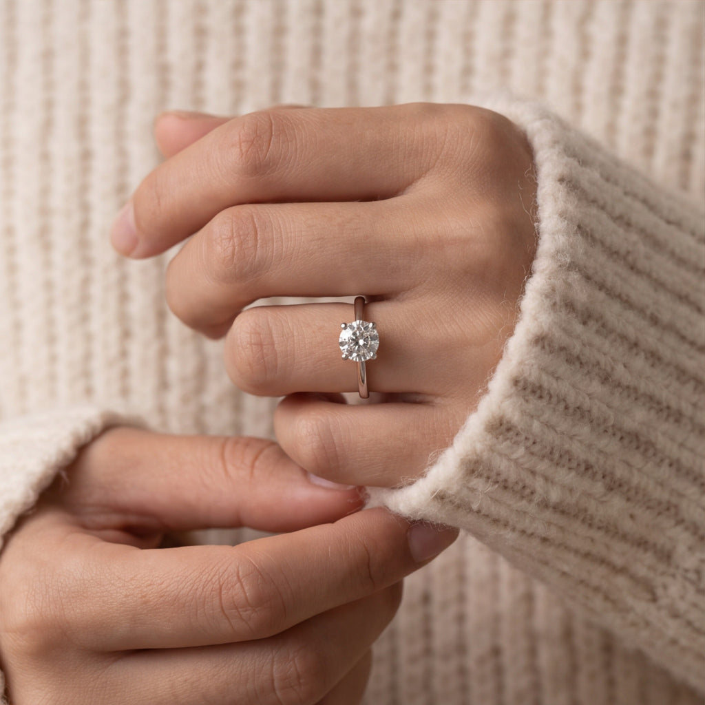 Minimal Round Cut Solitaire Ring