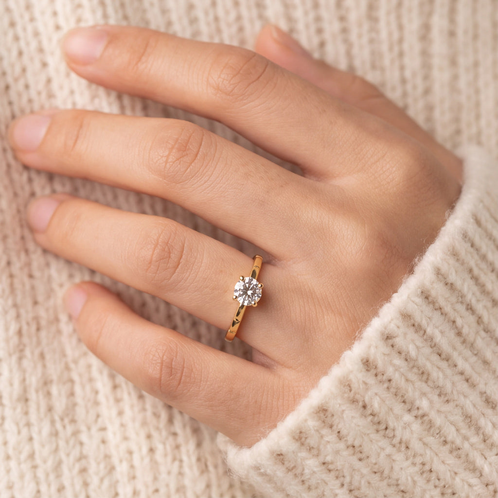 Minimal Elegance Crystal Solitaire Ring