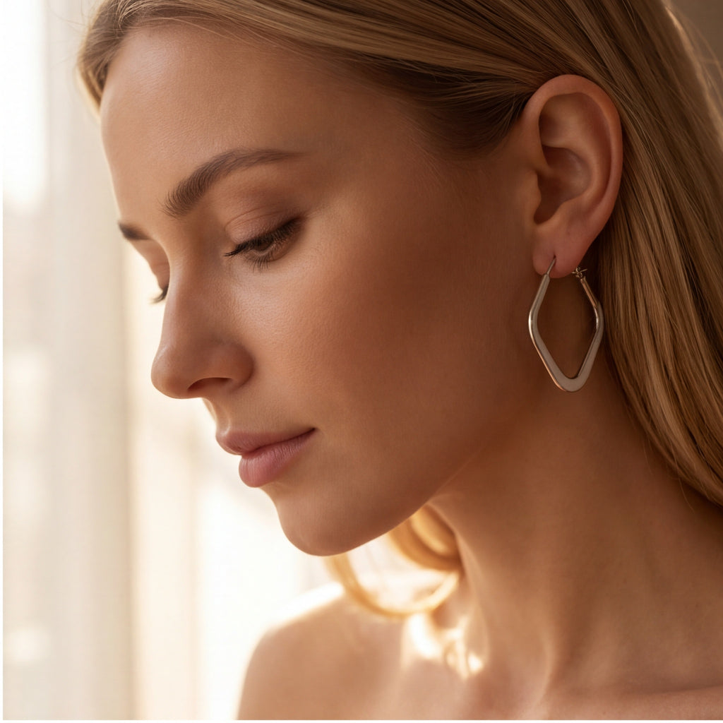 Square Frame Hoop Earrings