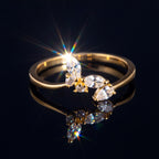 Minimal Floral Spark Ring with Crystal Petals
