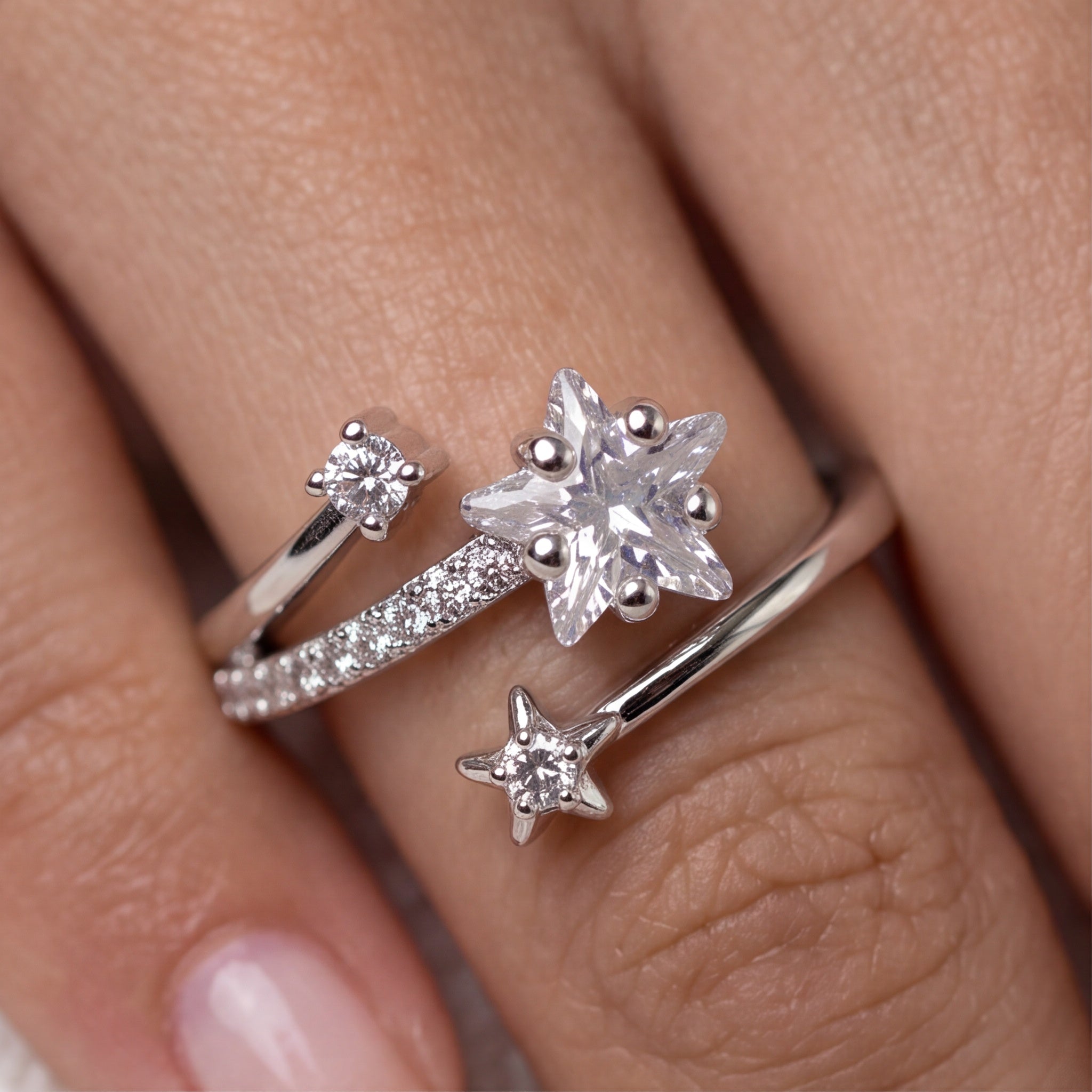 Celestial Star Crystal Wrap Ring