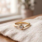 Elegant Curve Diamond Accent Ring