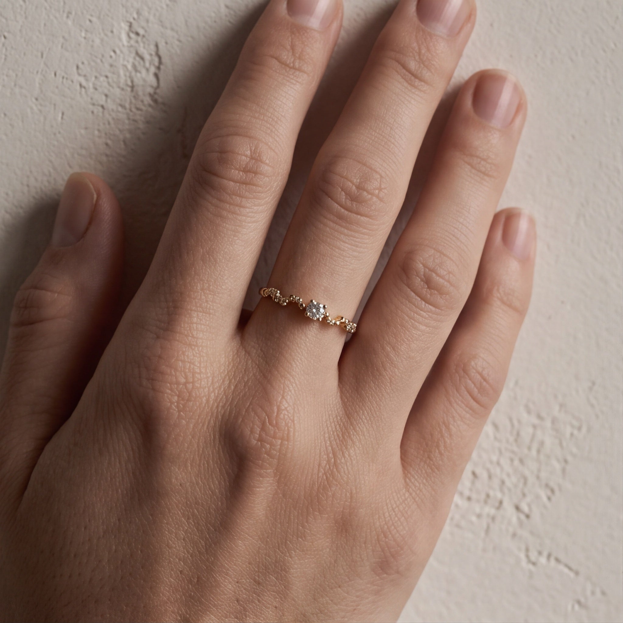 Delicate Star Detail Crystal Ring