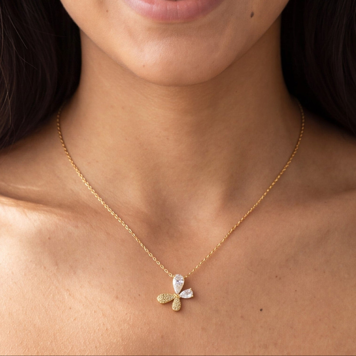 Bow Drop Pendant Necklace