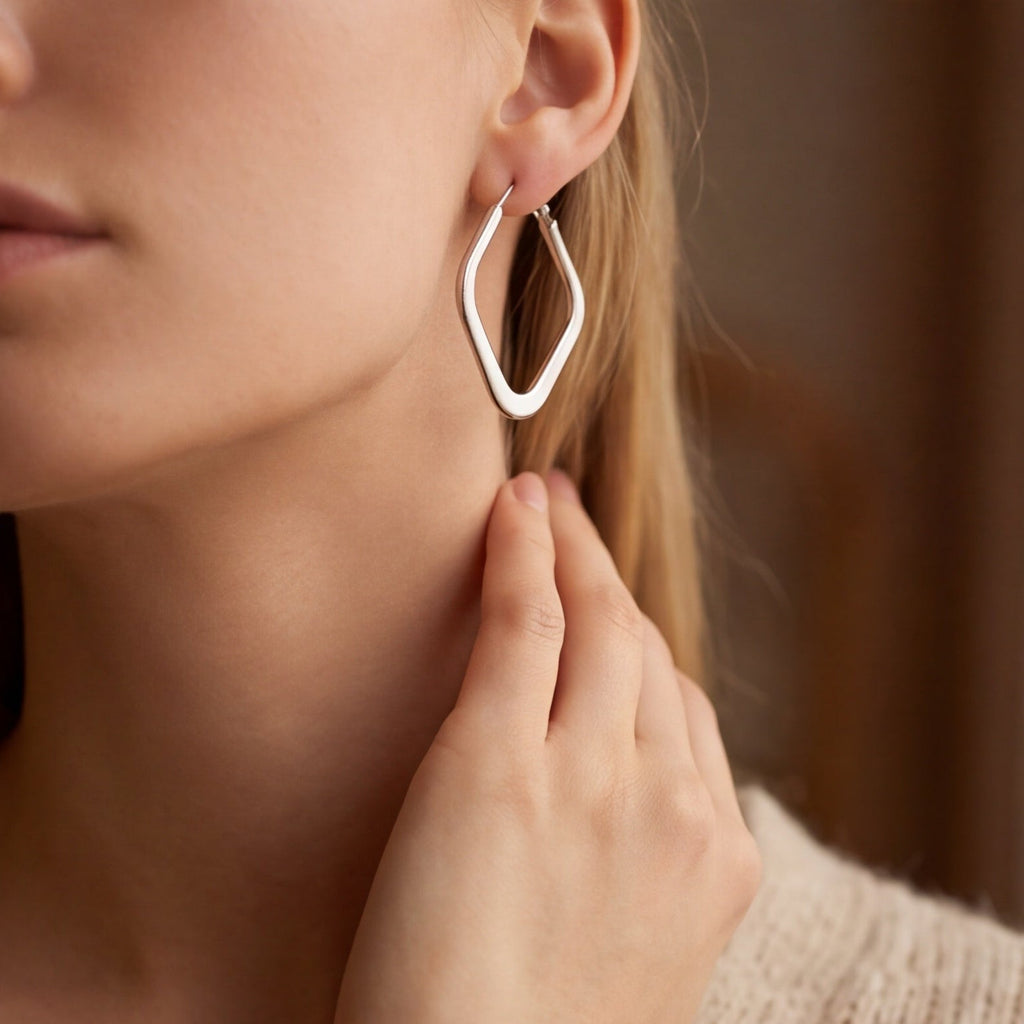Square Frame Hoop Earrings