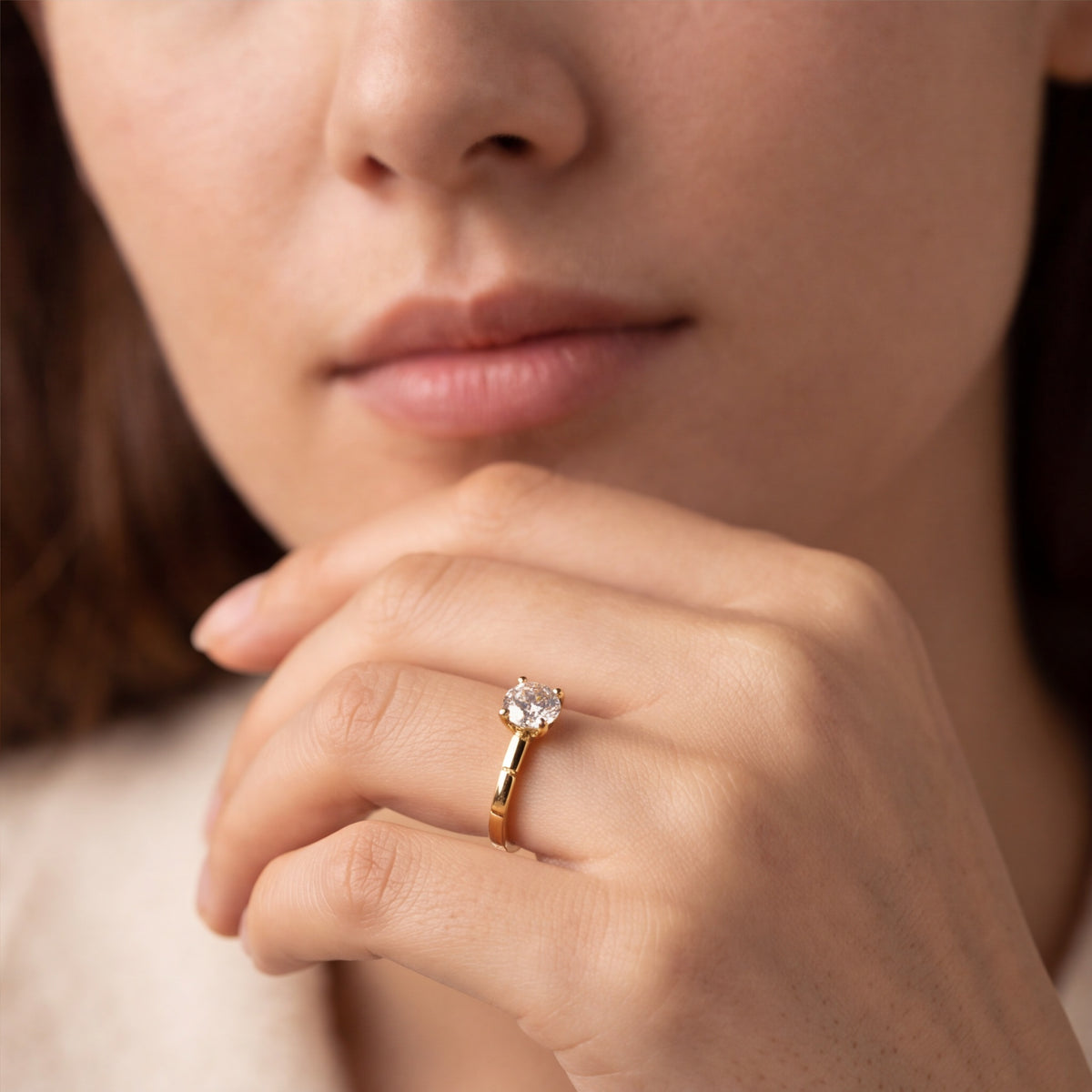 Minimal Elegance Crystal Solitaire Ring