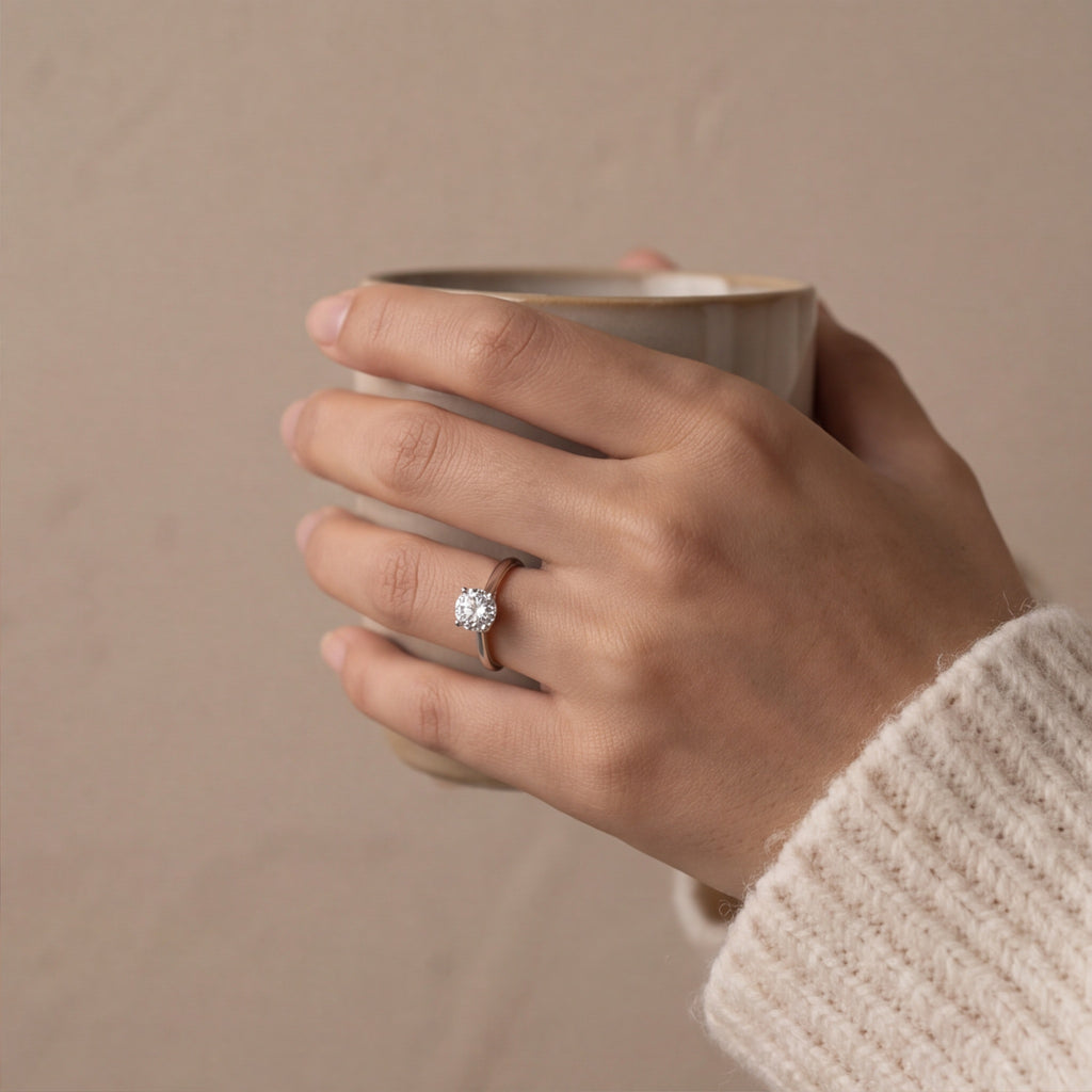 Minimal Round Cut Solitaire Ring