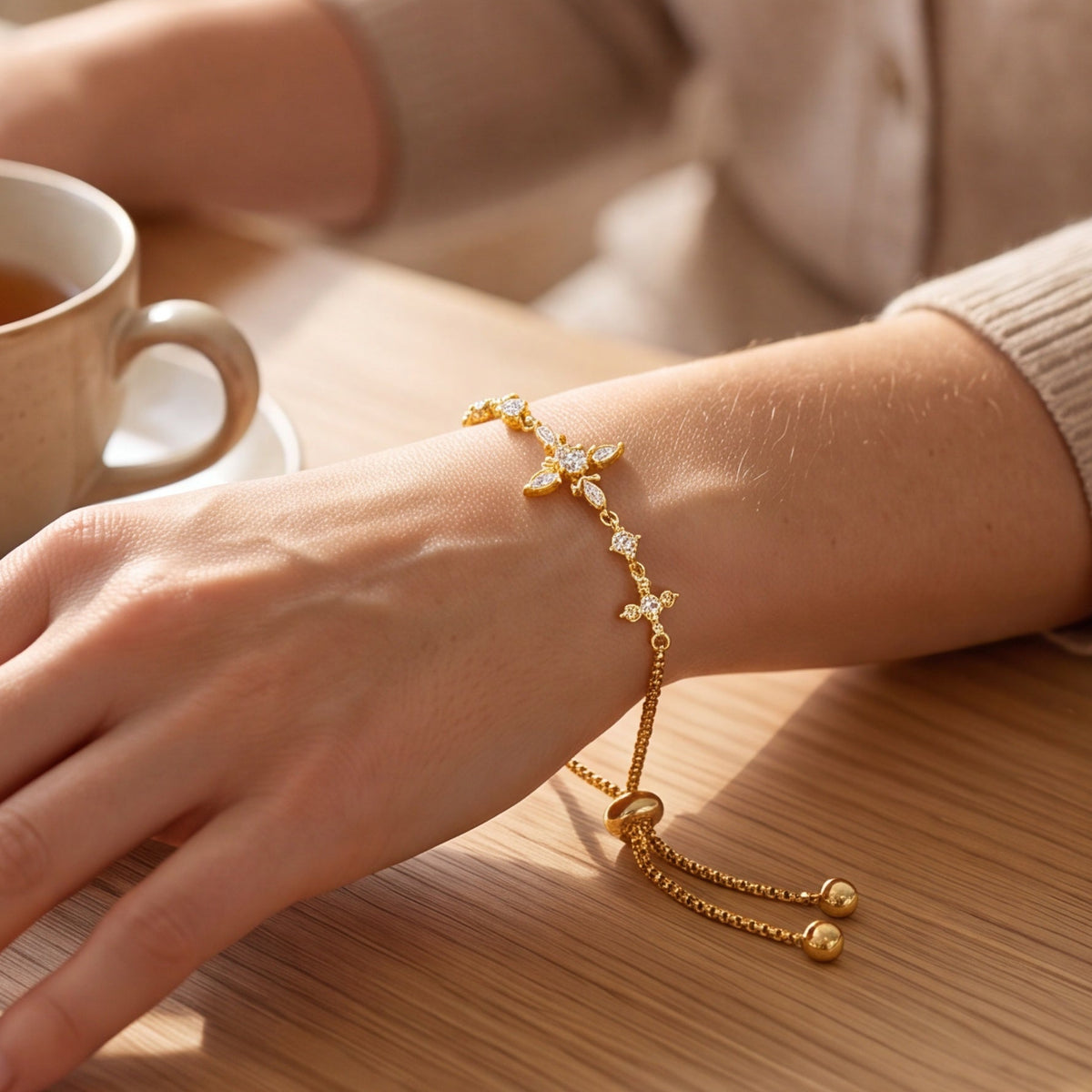 Blossom Charm Adjustable Bracelet