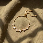 Geometric Clover & Crystal Adjustable Bracelet