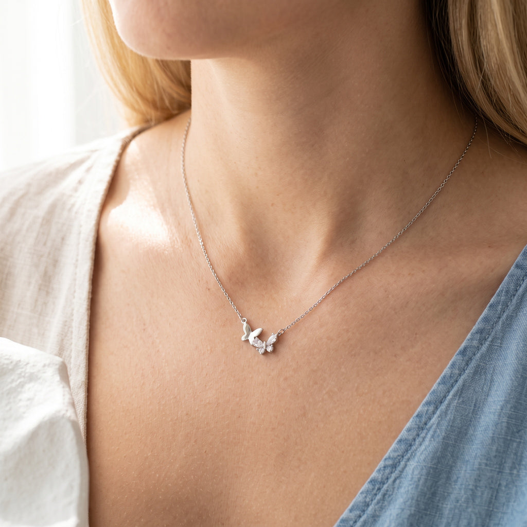Butterfly Duo Pendant Necklace