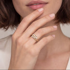 Elegant Leaf Crystal Wrap Ring