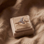Leaf Crystal Open Ring