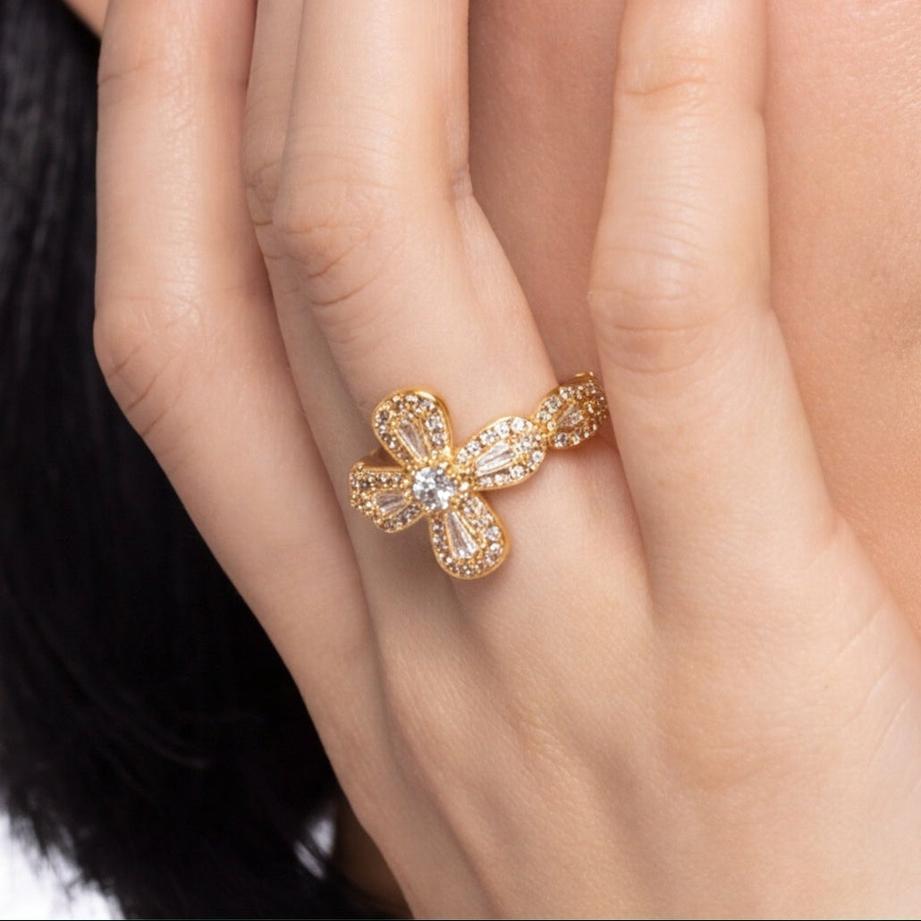 Vintage Halo Cross Statement Ring