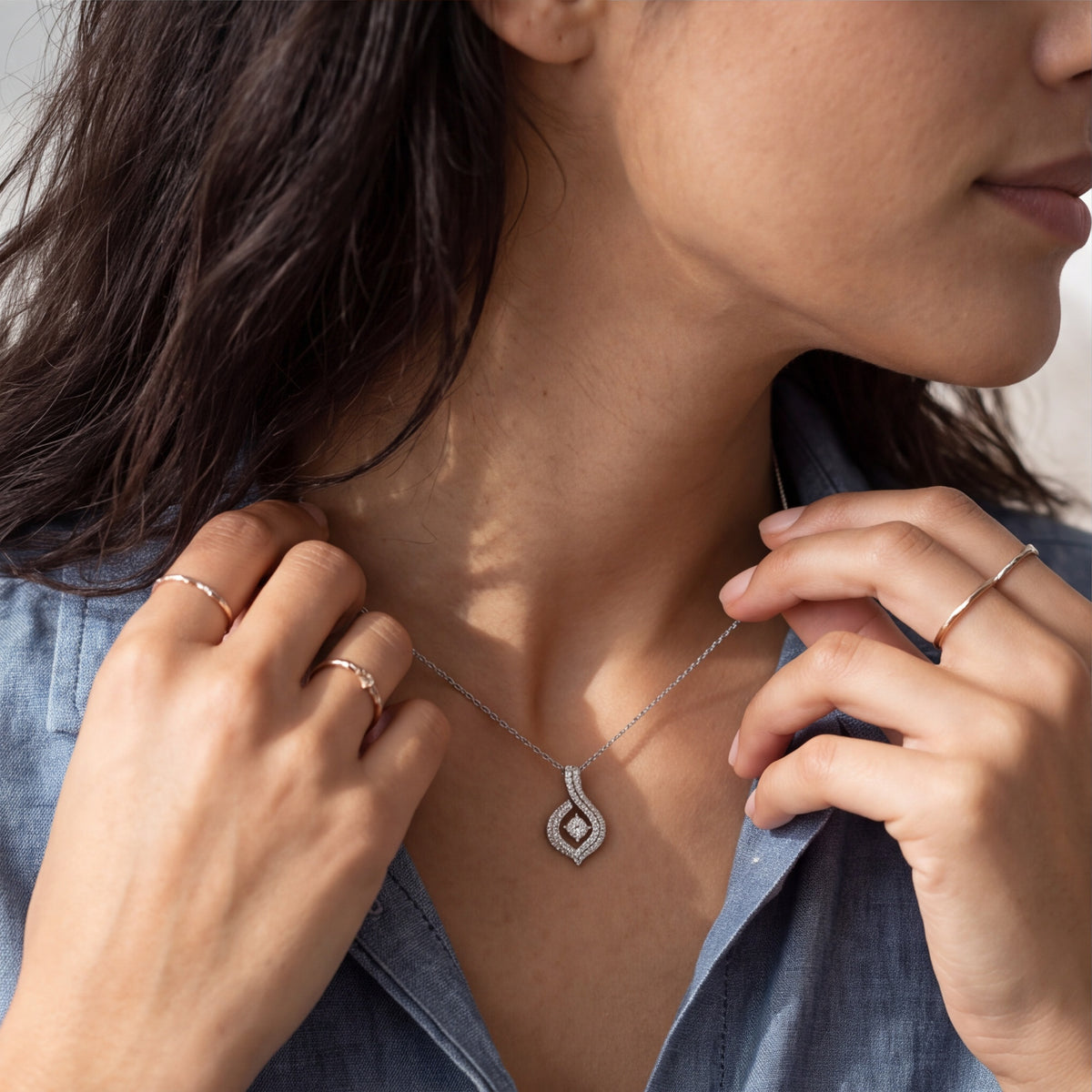 Gold Teardrop Crystal Necklace