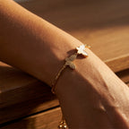 Dual Butterfly Charm Adjustable Bracelet