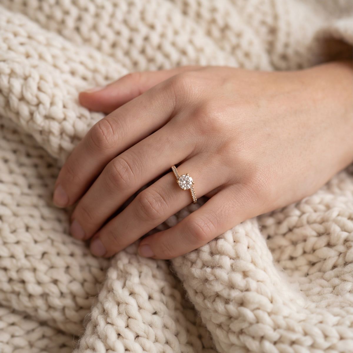 Radiant Solitaire Twist Ring