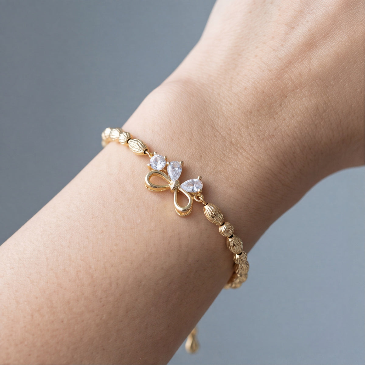 Butterfly Crystal Beaded Bracelet